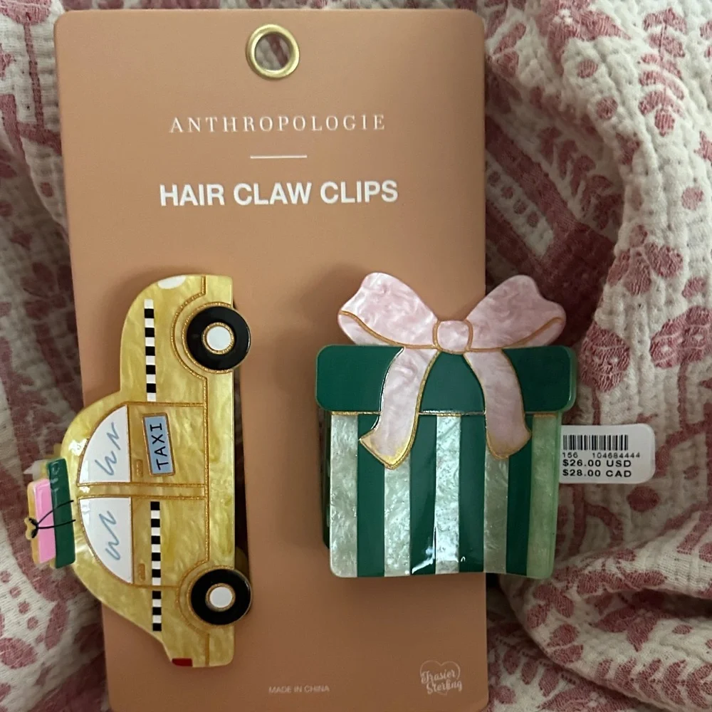 Anthropologie Frasier Sterling set of 2 hair claw clips